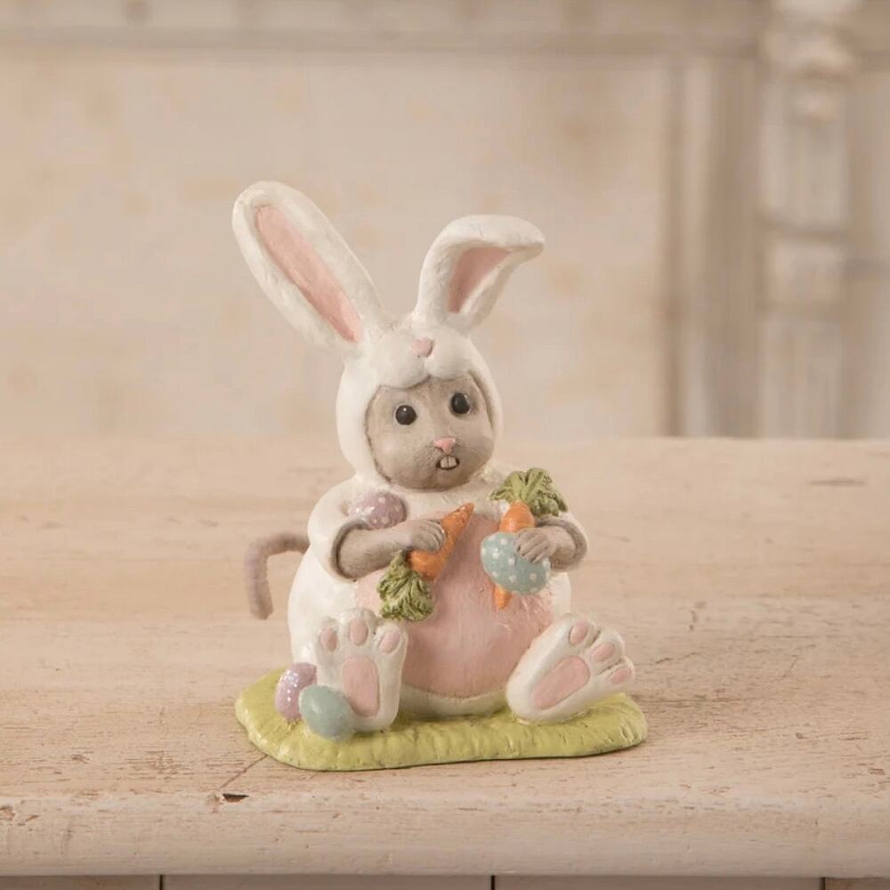 Bethany Lowe Springtime Nibbles Mouse In Easter Bunny Costume Retired New